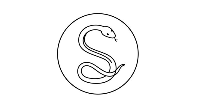 snake logo, simple line art