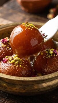 Sweet Gulab Jamun Dessert
