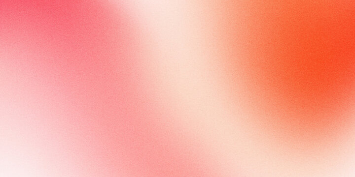 Red orange pink coral peach white abstract background. Noise grain mesh spray. Color gradient. Spot blot oval circle. Fluid water explosion splash. Design.