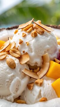 Tropical Coconut Ice Cream Dessert