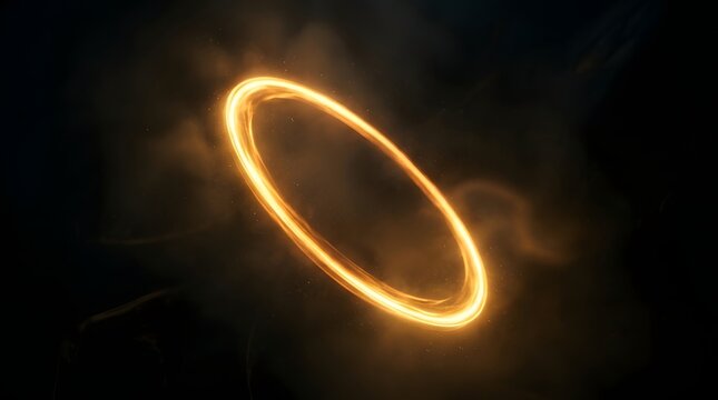 Gold circle of shiny particles on transparent background | Free Vector