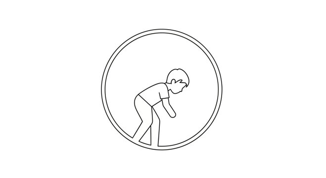 tired person bending over in circle
