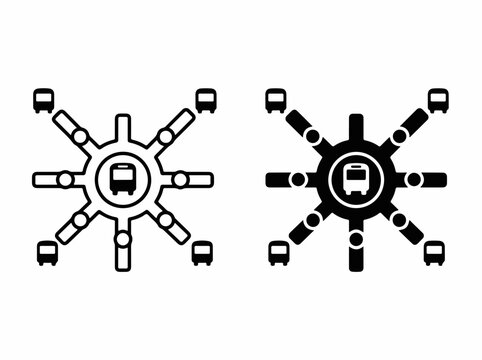 Busstation Connectionicon Chart for Urbanmobility Publictransport Planning