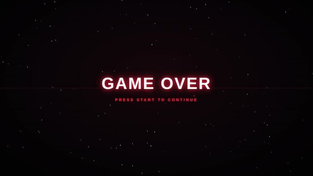 Game Over in red with black background 