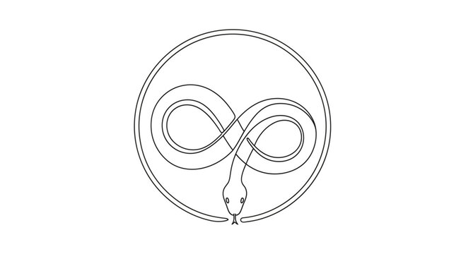 snake in infinity loop circle symbol