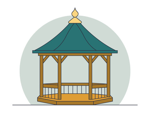 Gazebo icon. Park icon. Flat vector icon concept.