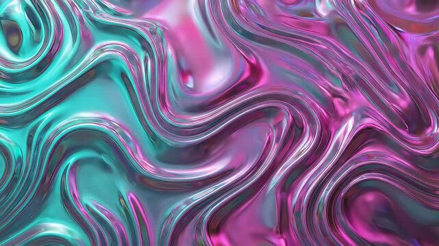 Abstract Liquid Metallic Surface Texture Featuring Vibrant Cyan And Purple Swirling Gradient Design