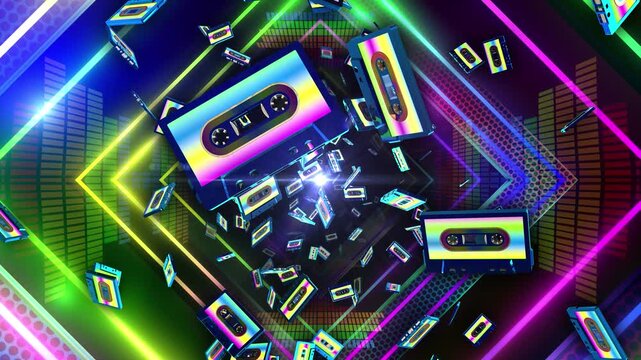 Retro Music Cassette Tunnel