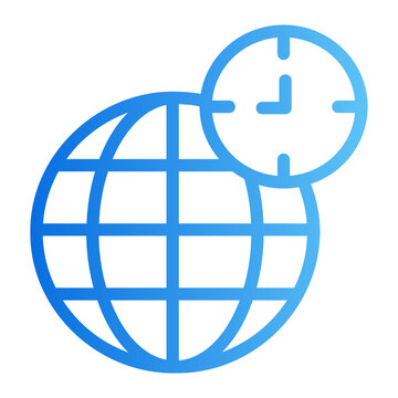 Time zone Line Gradient Icon