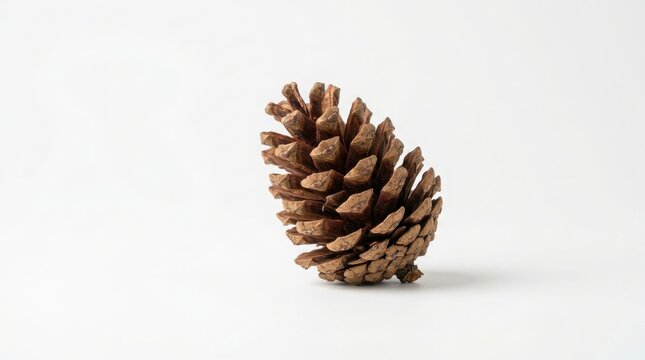 Brown pine cone isolated on white background detailed nature object with isolated background pinecone botanical vertical pinetree evergreen environment traditional textured