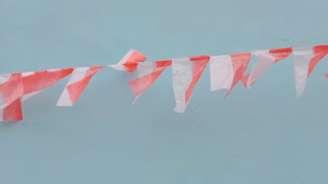 Red and white flag decorations
