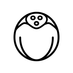 Naklejka premium Sloth animal face curled arm outline icon