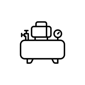 Industrial air compressor pressure gauge outline icon