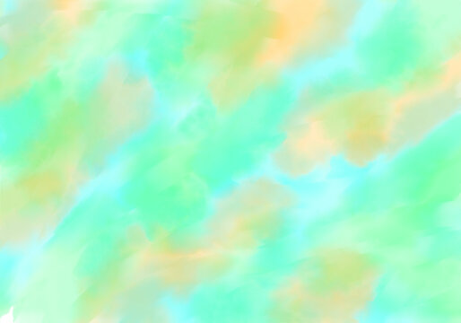 fondo de acuarela de azul, verde naranja