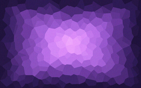 Vibrant purple and violet crystalline mosaic pattern featuring a bright glowing center for artistic digital wallpaper designs