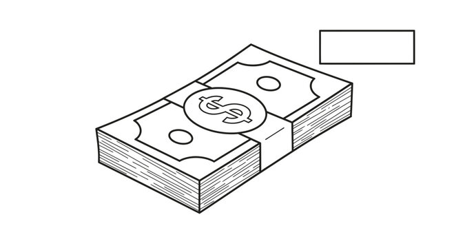 Stack of Bills Cartoon Illustration
