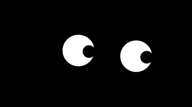 Eyes looking at a small ball animation