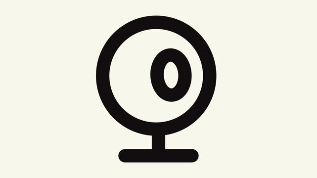 Webcam icon animation with a minimal black design for digital projects. Perfect for website headers, software interfaces, and presentations.