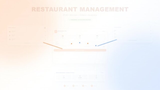 Restaurant Management Software Interface with POS, Kitchen, Orders, Analytics