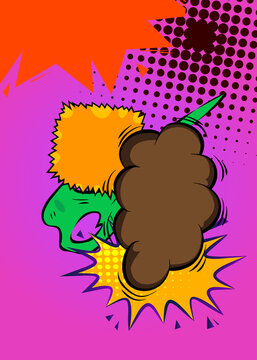 Modern creative pop art vibrant comic book style background. Cartoon effects explosion design.