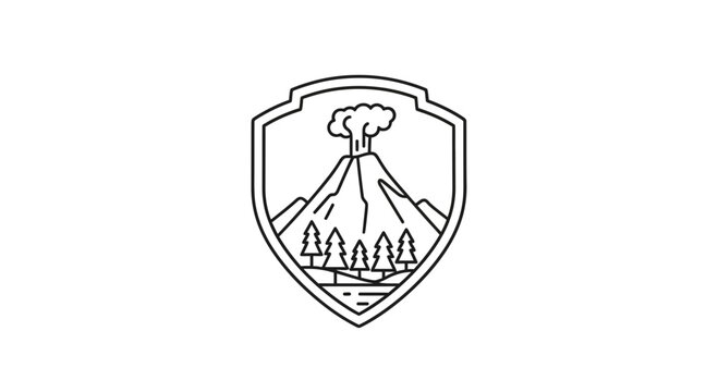 volcano landscape shield logo