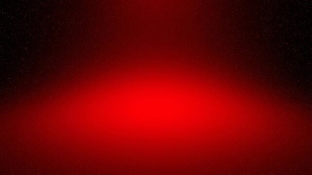 Abstract red glowing light with dark gradient background and scattered particles for modern design