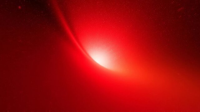 Abstract red space background with glowing light and starry galaxy effect for cosmic digital art