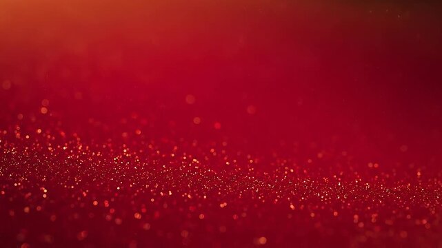 Red glitter background with sparkling bokeh lights and festive shimmering texture for holiday and celebration designs