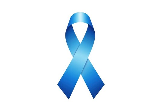 Light blue awareness ribbon symbol for health support and medical campaigns isolated on white background