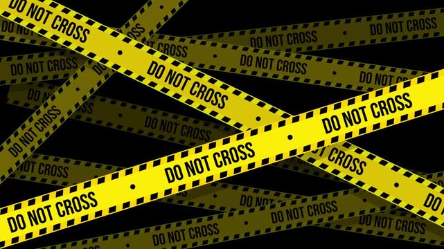 Yellow Do Not Cross Police Caution Tape Overlay, Cocok Untuk Breaking News, Crime Investigation, Restriction Zone & Emergency Alert Animation.