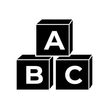 Alphabet blocks toy stack with letters abc vector graphic design, alphabet