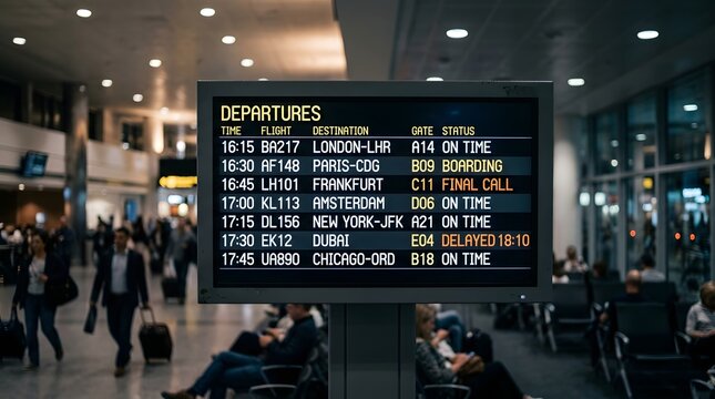 Airport Departure Board Display