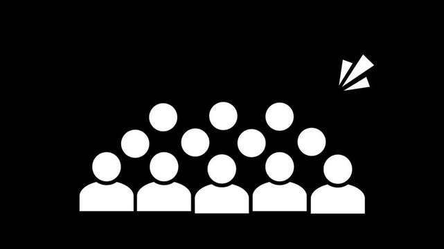People Icon Crowd Loop Animation on Green Screen and Black Background, Cocok Untuk Population Growth, Demographics, Public Community & Social Media.