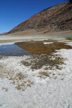 Reflection in Badwater Basin vertical - Death Valley National Park, California