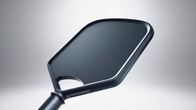 Modern professional pickleball paddle rotating against a clean neutral studio background