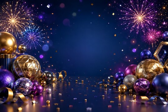 3d new year celebration, new year, happy new year, new year background, new year celebration, 3d design, 3d render, festive background, celebration background, holiday background, party background, fi