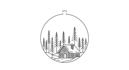 Obraz premium winter cabin ornament, christmas decoration