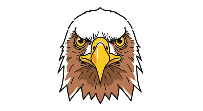angry eagle head, cartoon style