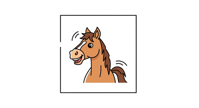 animated horse head cartoon