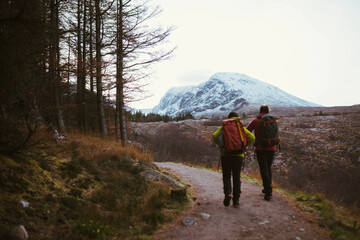 Hiker going up to Ben Nevis