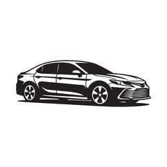 Fototapeta premium Modern sedan car vehicle vector illustration