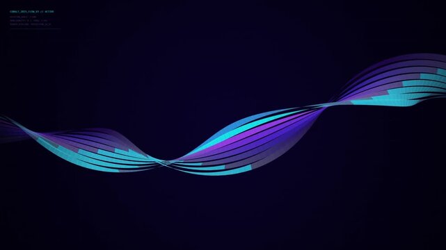 Abstract digital wave with vibrant neon colors on dark gradient background digital wave neon colors futuristic
