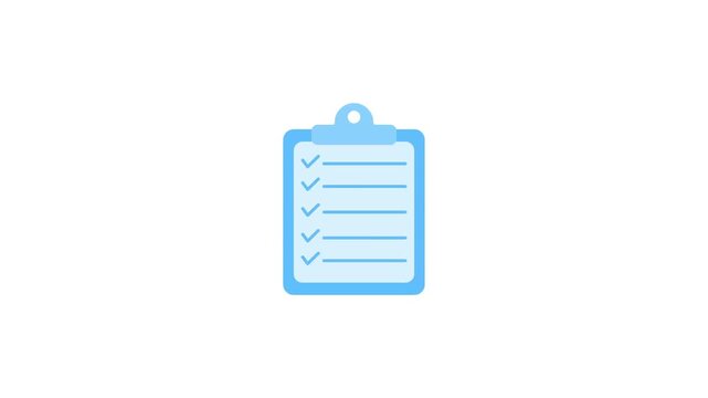 Clipboard With Checklist Animation Video