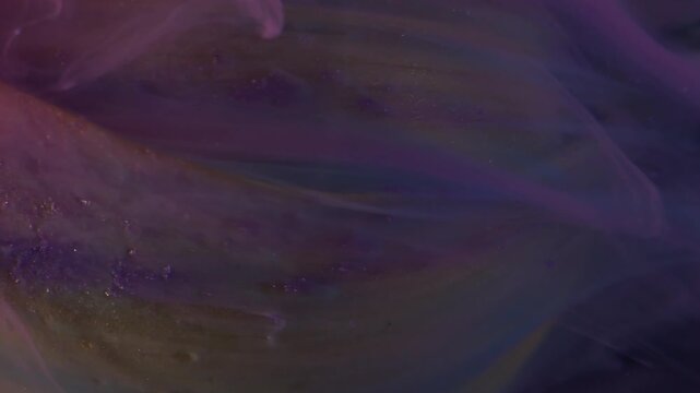 Vertical video. Paint water flower. Abstract fume. Defocused purple pink color wet smoke tulip plant nature on acrylic creative background.