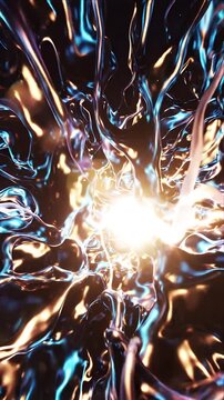 Abstract motion background with glowing light, fluid metallic form, futuristic energy, glowing blue wave, star sky, digital texture, glowing purple light, fluid wave pattern, sparkling texture