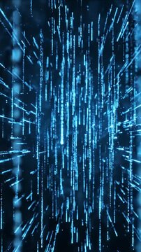 Abstract motion background with blue light data stream and digital line pattern, futuristic tech texture, blue digital light streaks dark space, futuristic glow and dynamic data flow, digital code