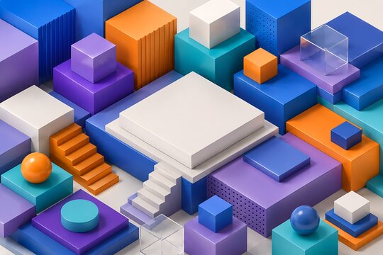 colorful isometric geometric cityscape, isometric city, geometric city, cityscape, 3d city, colorful city, isometric illustration, urban landscape, modern city, futuristic city, smart city, city archi