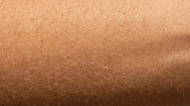 Macro Close-Up of Human Skin Texture with Fine Hair and Pores