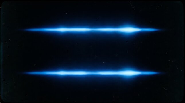 Two horizontal glowing blue light streaks on a black background