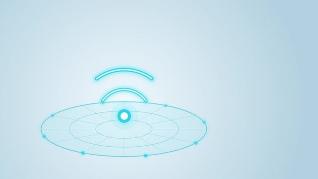 Wifi mobile communication and wireless network technology hologram symbol on digital background, abstract cyber network concept